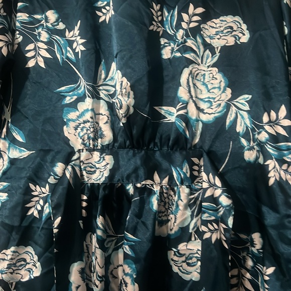 Morgan Taylor intimate robe polyester robe floral blue design size xs - Picture 10 of 13